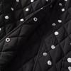 Retro O-Neck Contrasting Polka Dot Cotton Jacket For Women's Autumn Winter Single Breasted Double Pocket Warm Quilted Coat CS005