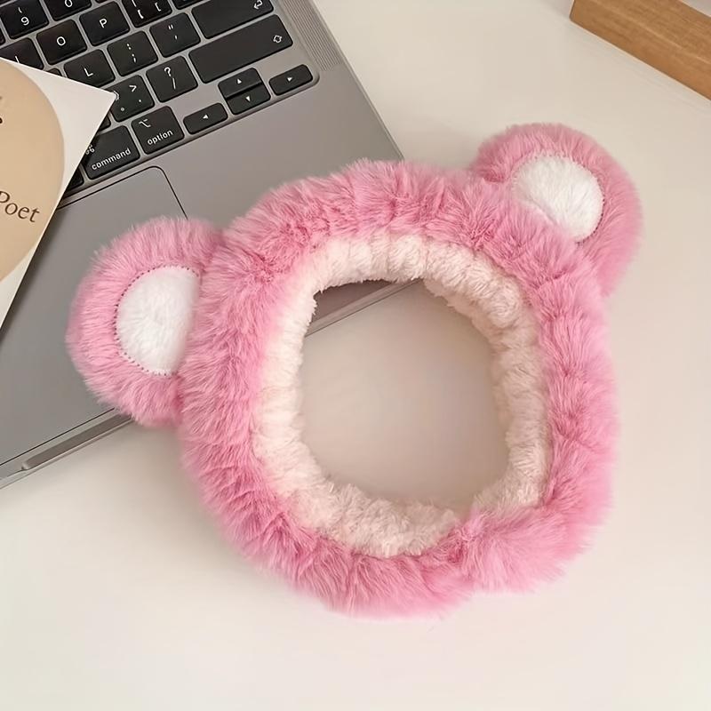 Disney Strawberry Bear Plush Hairband Women s Winter Face Wash Anti-Slip Headband Used for Applying Mask Special Headband Hairpin Headgear