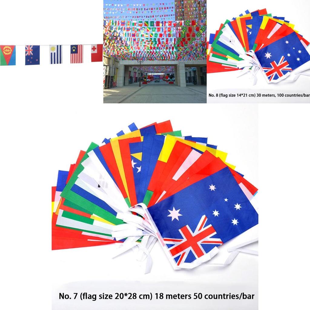 Multi-cultural Party Hanging Decor 50-100pcs Flags Of Different Assorted Countries