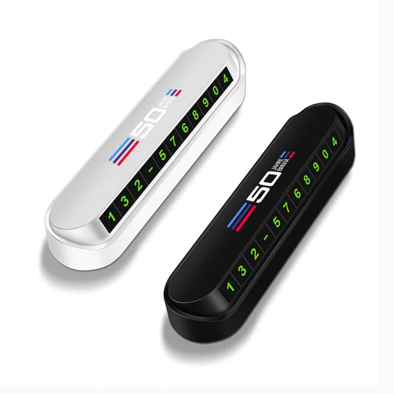 

2025 Hot Car Temporary Parking Card Phone Number Card Plate Sticker Cars Accessories For BMW 50th M F20 E39 F10 F30 E90 E46 E60 Black