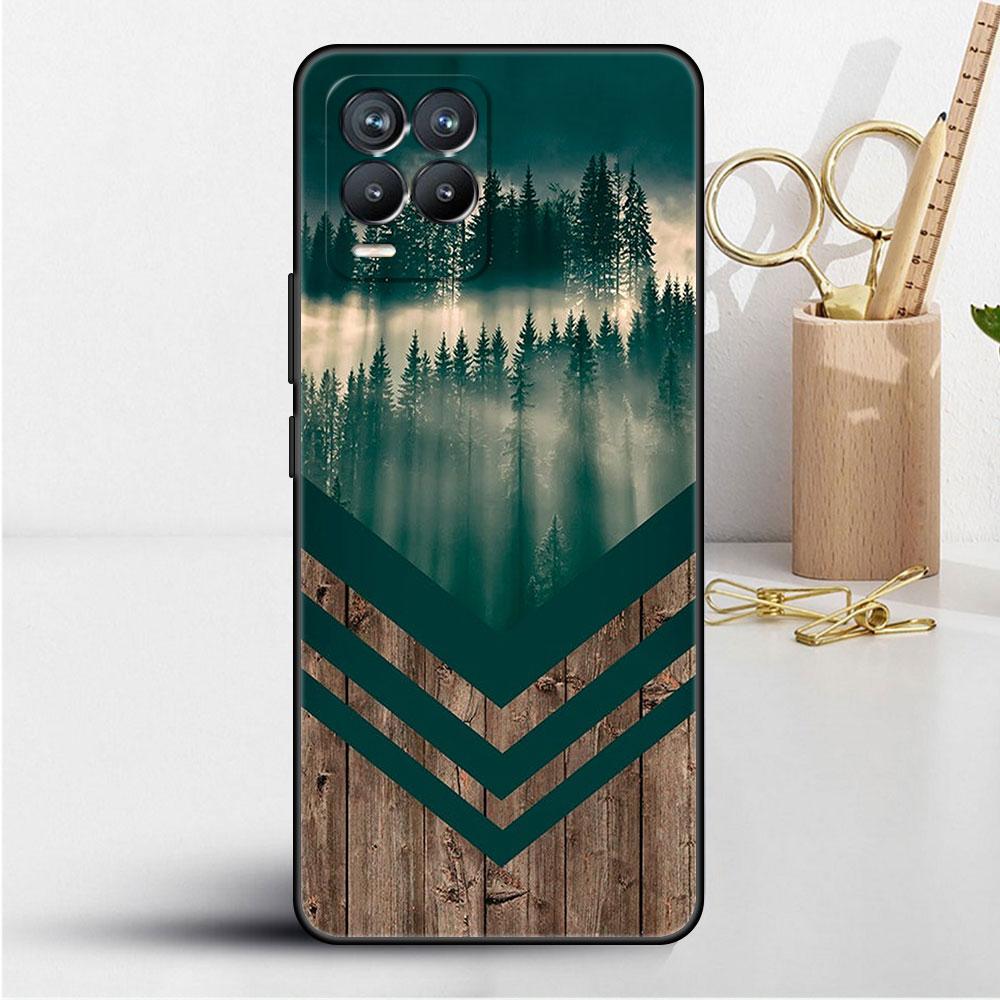 Wald Geometrie Holz Natur Hülle Für Realme 8 C21y GT Neo 2 3 8i C21 7 C11 6 C12 C35 C3 GT 9 Pro C12 Silikon TPU Handyhülle