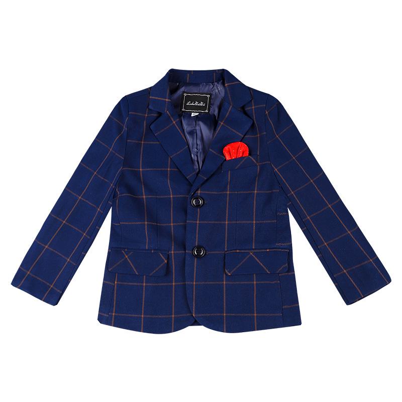 Chłopięcy blezer w kratę plus size - 2023 Dziecięcy garnitur sceniczny