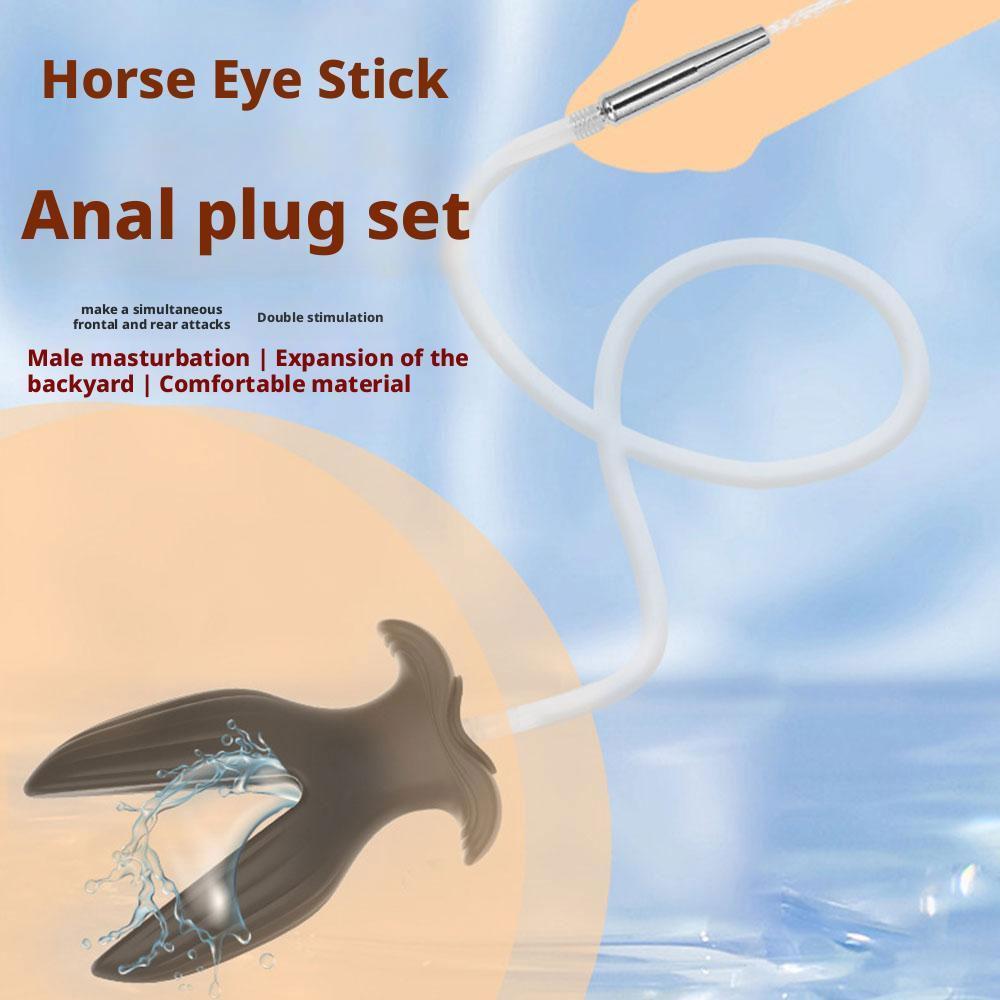 Male Chastity Catheter With Piss Urinal Flow Into Butt Plug Sexual Slavery Irritatio Anal Plug Penis Sheath Fetish Sex BDSM Toys