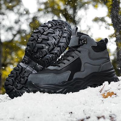 Herrenschuhe Winter Outdoor-Sportarten High-Top-Schuhe Verdickt Rutschfest Warm Nordostschnee Wandern Bergsteigen Samt Schneestiefel