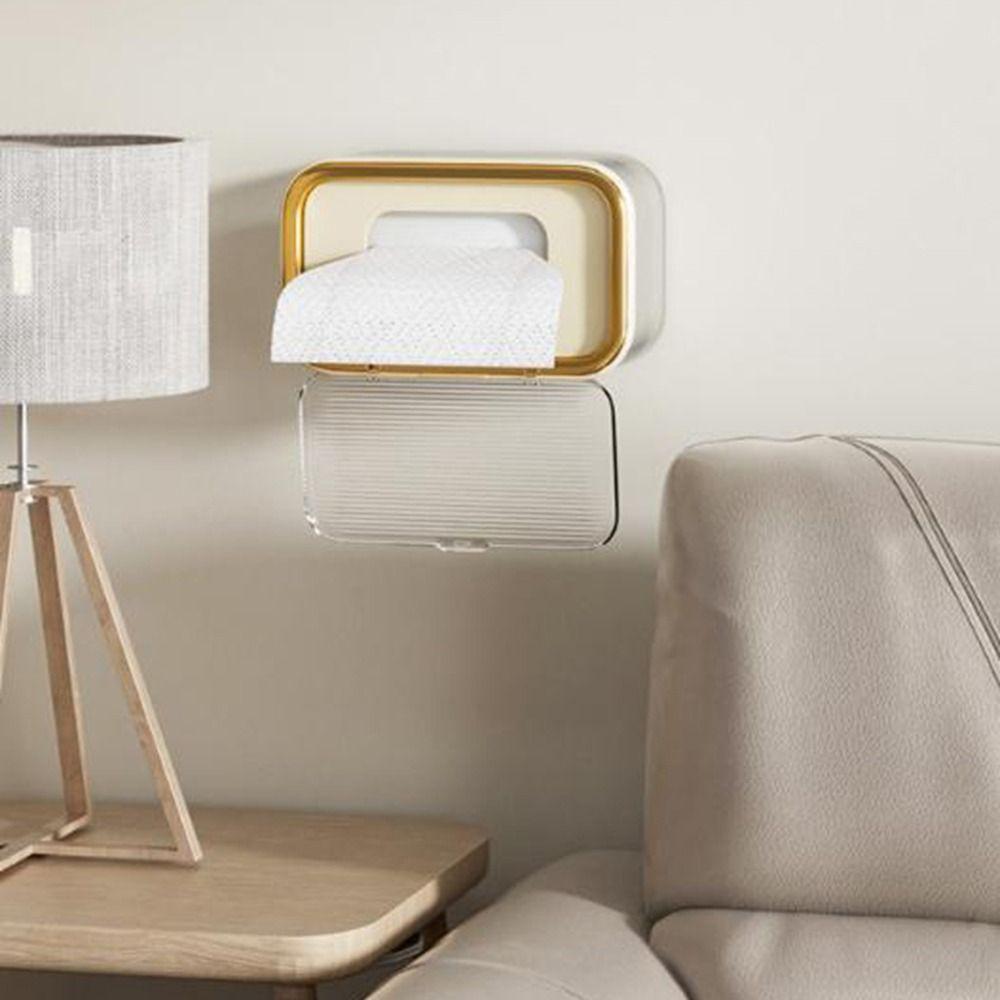 Large Capacity Wet Wipes Box with Spring Plate Plastic Mask Storage Box Tissue Box Desktop