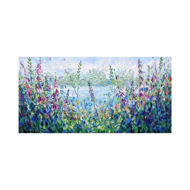 

Оригинальная Картина Маслом Абстрактная Современная Красочная Цветочная Картина 20cm×40cm NoFrame