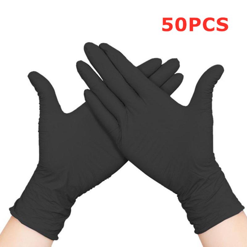 Pink Nitrile Gloves Disposable 50PCS Latex Powder Free Gloves for Women Household Cleaning Gardening Work Salon Kitchen Gloves