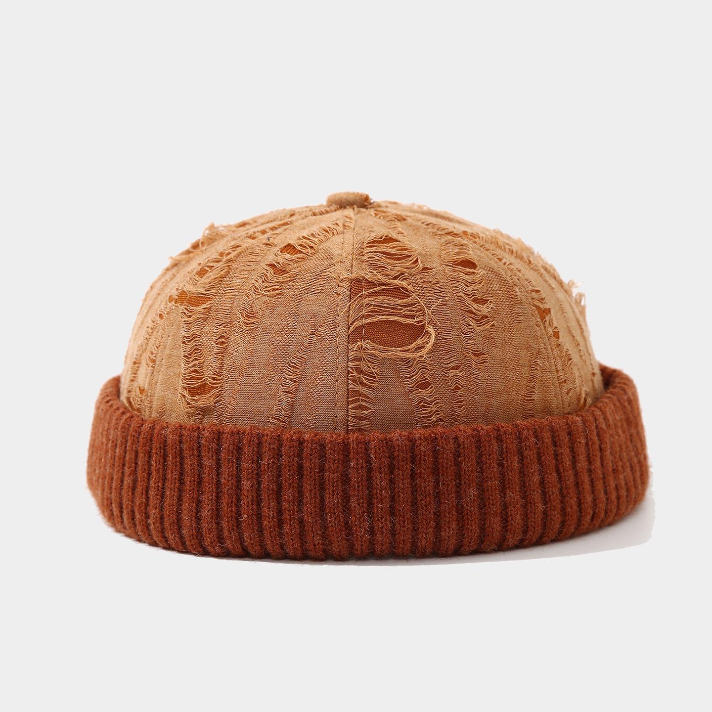 

Thickening Docker Cap Without Visor Broken Beanie Caps Brimless Hat Solid Color Breathable Men Woman Outdoor High Quality помаранчевий