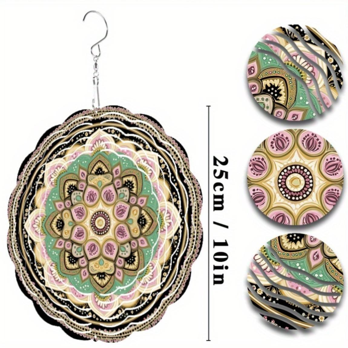 

3D Металлическая Мандала Цветок Ветряной Спиннер Яркий Садовый Декор для Дома и Улицы Идеальный Подарок на День Благодарения, Рождество, Всесезонные Колокольчики 01A