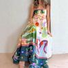 2026 Modern Style Women's Sleeveless High-Waisted Printed Camisole Dress - Casual and Commute Wear