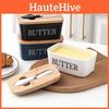 Elegant Rectangular Ceramic Butter Dish With Lid For Effective Food Storage In Modern Dining