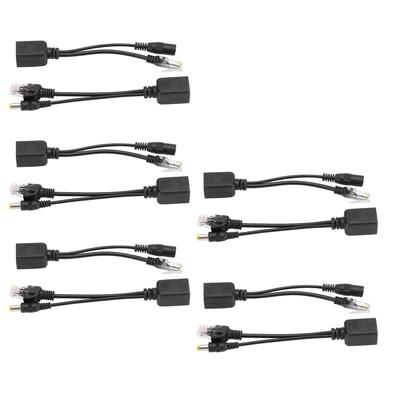 5 Çift Ethernet Üzerinden Güç POE Ayırıcı Adaptör Enjektör DC12V IP Kamera içinSiyah