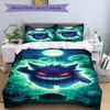 3pcs Ghostly Pokémon Duvet Cover Set - Machine Washable, Includes 1 Duvet Cover and 2 Pillowcases, No Core Included yy251022204