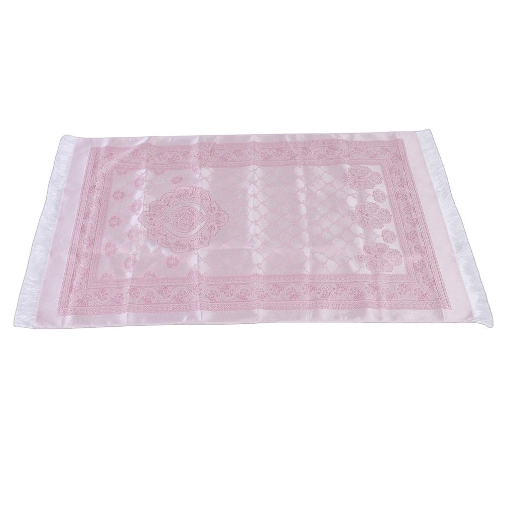 Pray Rug Soft Embroidered Thick Eid Ramadan Islamic Mat with Tassel Storage Bag Pray Beads for Women Men Children Meditation