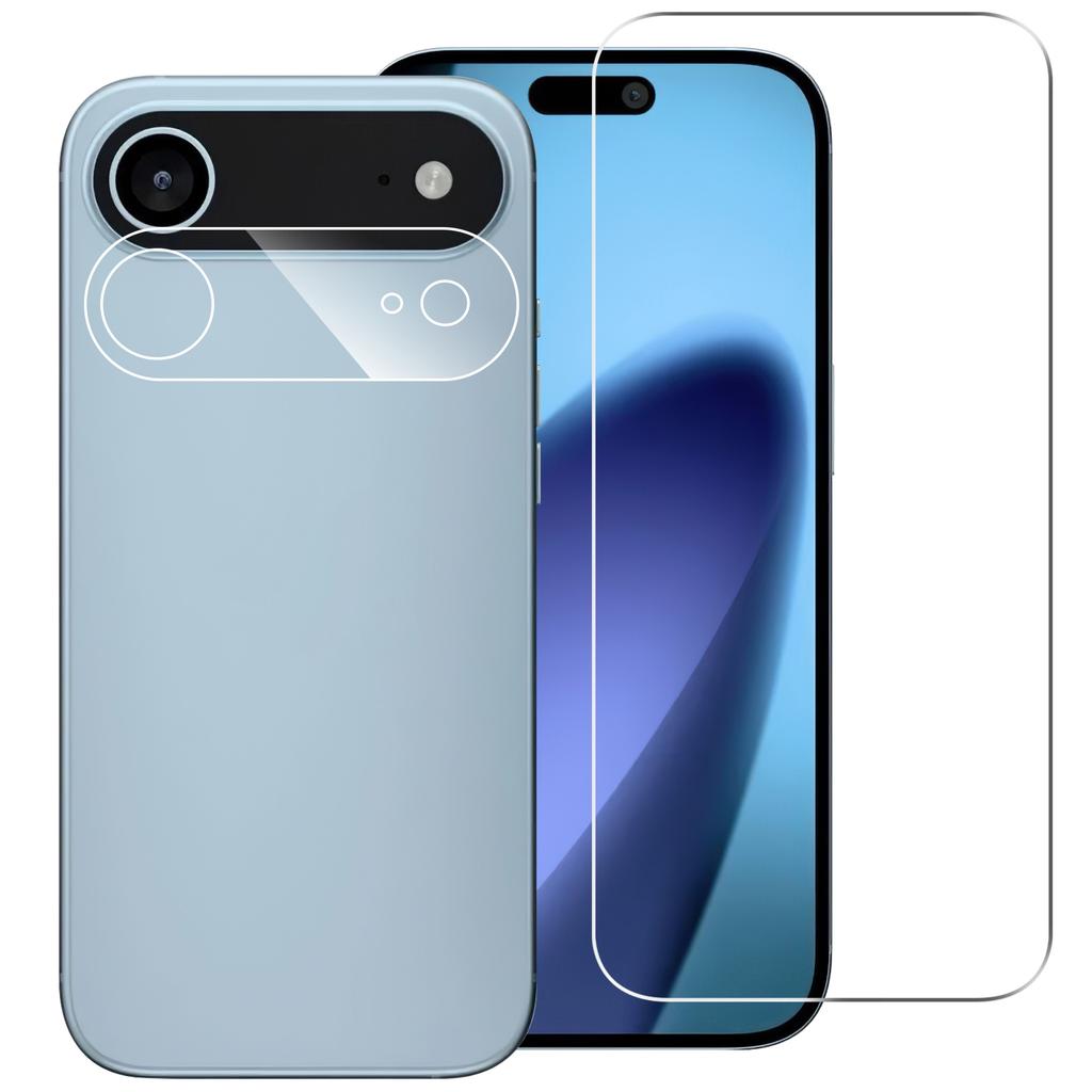 For iPhone 17 Air Clear Tempered Glass Screen Protector Anti-Explosion Film+Camera Lens Protector