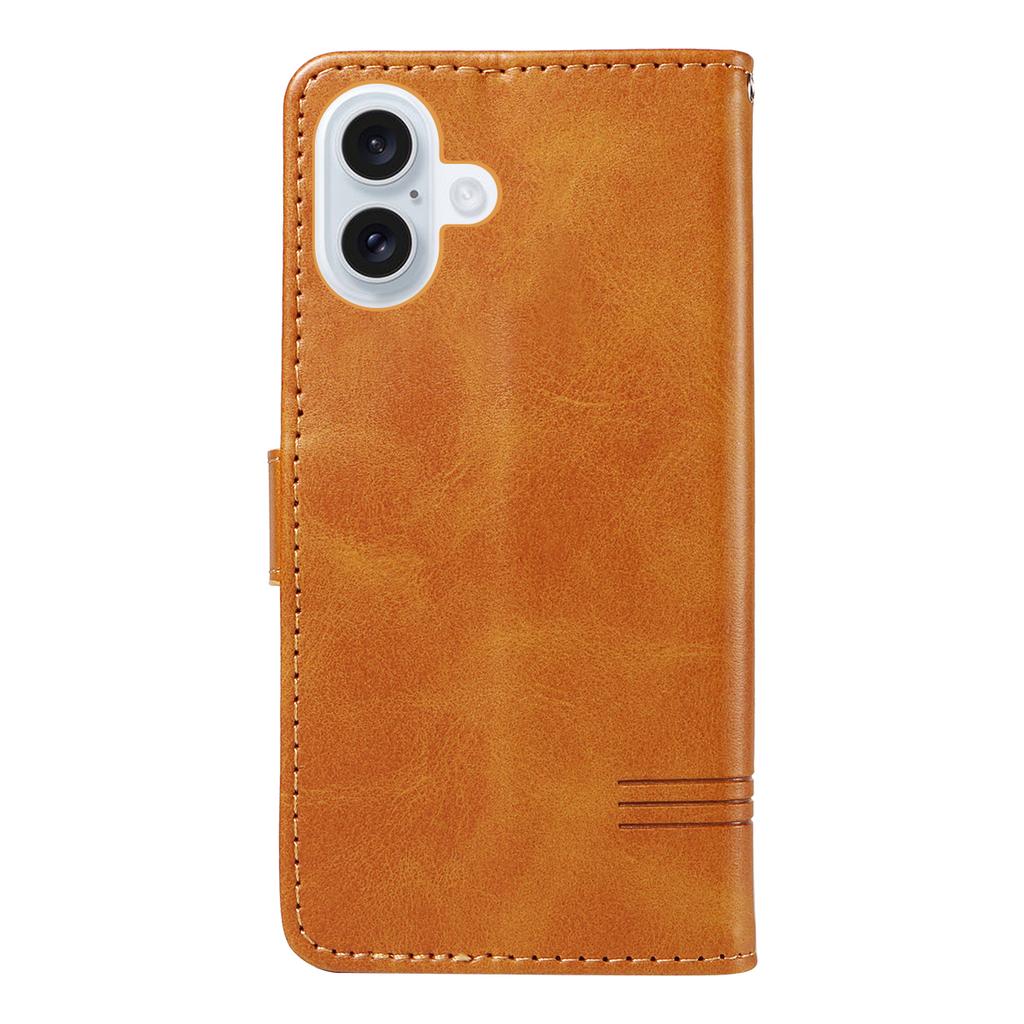 For iPhone 17 Wallet Case T-Shape Lines Leather Phone Cover Stand