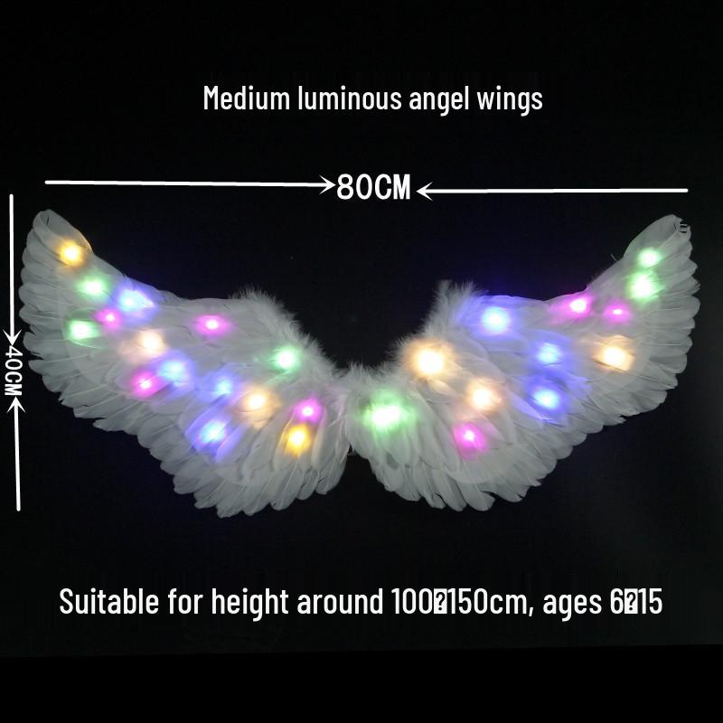 Children's Glowing Angel Feather Wings Costume Prop for Girls & Adults - Fairy, Elf, Cosplay & Photoshoots