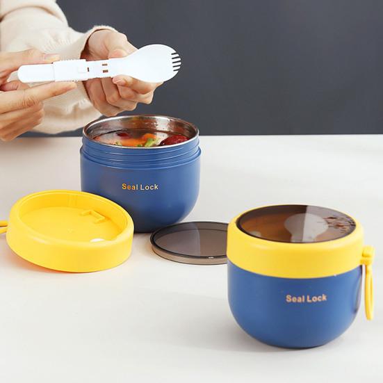 600ml Soup Large Cup Leak-proof Capacity Stainless Steel Double-walled Vacuum Insulated Food Jar