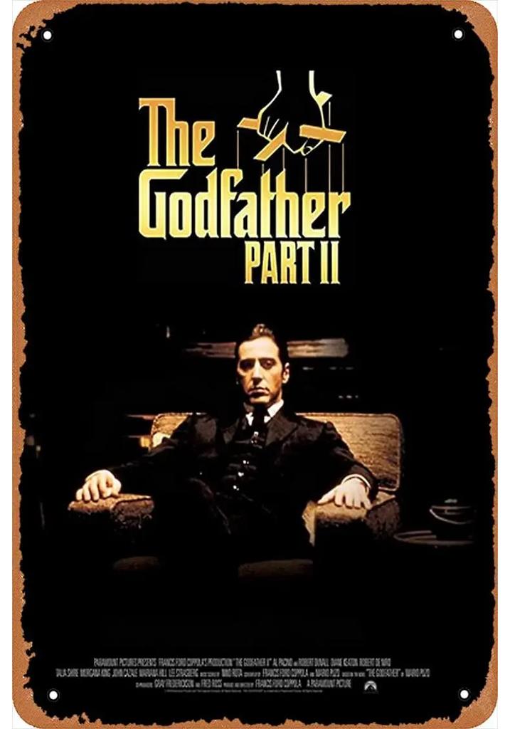 Retro Vintage Metal Tin Poster The Godfather Sign Plaque for Bar Club Home Wall Decor Classic Movie Wall Plate Pendant