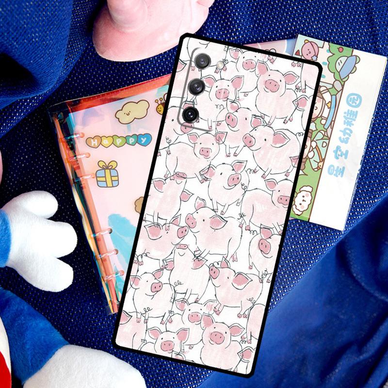 Funny Cute Lovely Pig Case For Samsung Galaxy S26 Ultra S25 S24 S23 S22 S21 S10 Plus S20 FE S25 Ultra Cover Funda