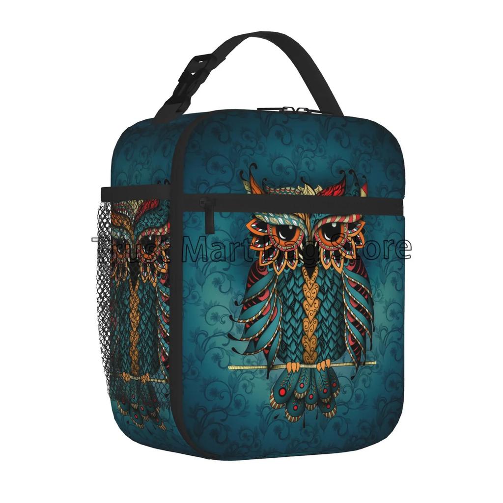 Owl Funny Lunch Bag Women Portable Lunch Box Insulated Cooler Reusable Bento Container Waterproof for Work School Travel Picnic