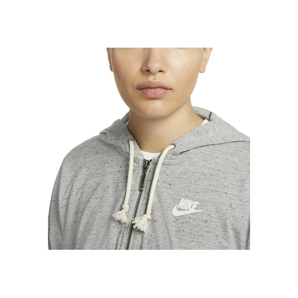Nike Drawstring Letter Logo Print Solid Full Zip Casual Jacket Women Jacket Dark-Gray DM6387-063