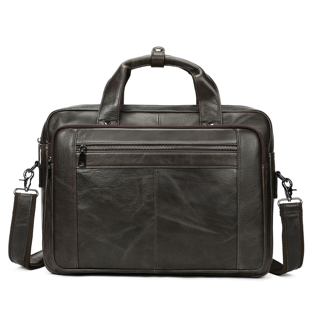 The First Layer of Cowhide Men's Briefcase High-grade Hand-made Soft Leather Laptop Bag Men's Business Bag