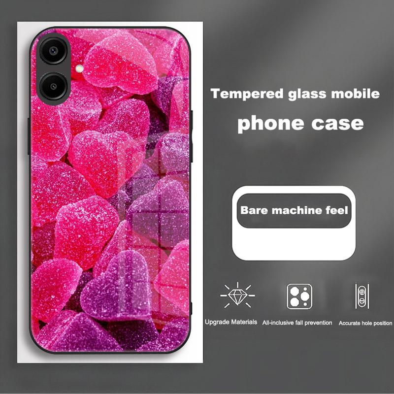 Shockproof Tempered Glass Case For Samsung Galaxy A56 A36 A26 A16 A06 5G Phone Back Cover Luxury Shell Coque Full Lens Protector