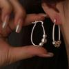 Simple Three Beads Earrings Women's Fashion Large Earrings Jewelry Ear Buckle Earrings