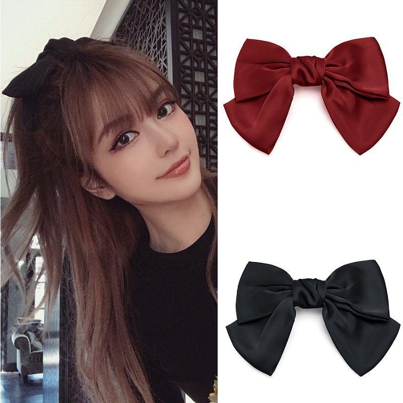 Chic Satin Ribbon Hairpins With Large Bow For Stylish Women And Girls