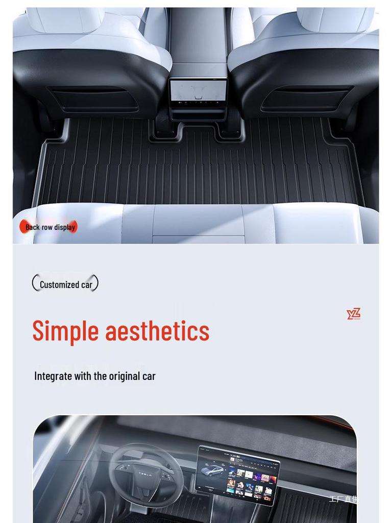 TPE Floor Mats for Tesla Model 3/Y: Fully Enclosed, Refreshing Car Accessories