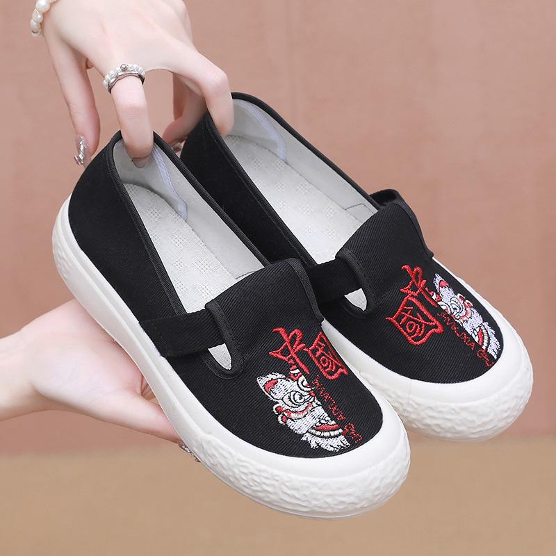 ****** and summer old ******* new women's s**t-soled canvas shoes light platform lazy shoes fashionable foreign versatile fisherman shoes