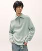 Seteo Button-Up Sailor Half Knit Zip-Up Mint