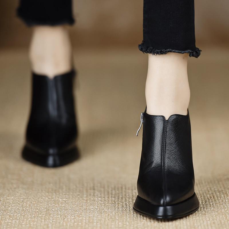 Pointed Toe Women's Chunky Platform Heels - 2025 European & American Style Ankle Boots