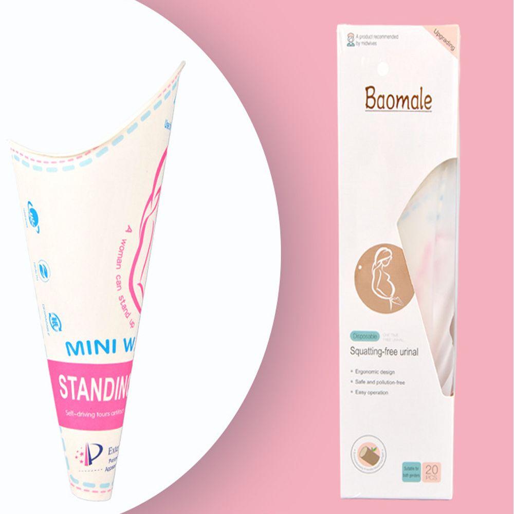 12/20pcs Disposable Female Urination Device Emergency Stand Up Leak-Proof Women Urinal Funnel Foldable Portable Pee Paper Cup