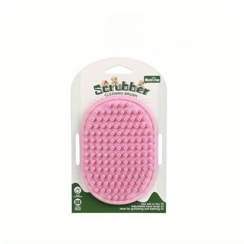 

Silicone Pet Shampoo Brush with Shampoo Storage - Gentle Massage and Grooming Tool for Small Animals, Dogs, and Cats розовый