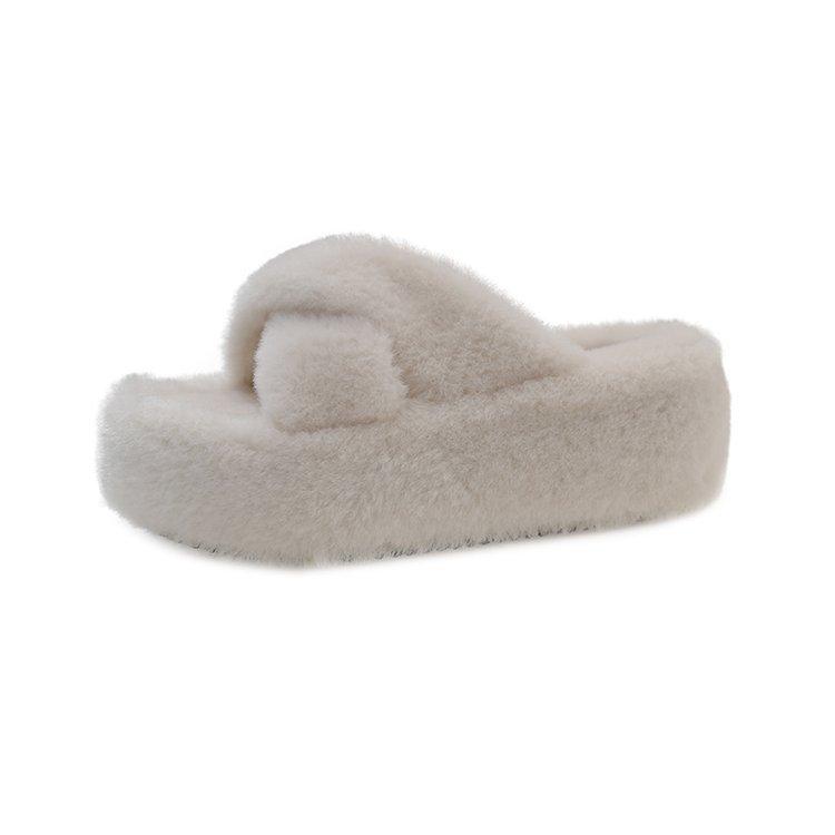 

Тапочки Mao Mao женская верхняя одежда 2025 новый зимний высококлассный домашний мягкий подошва платформа обувь с увеличением роста крест обувь Mao Mao 40