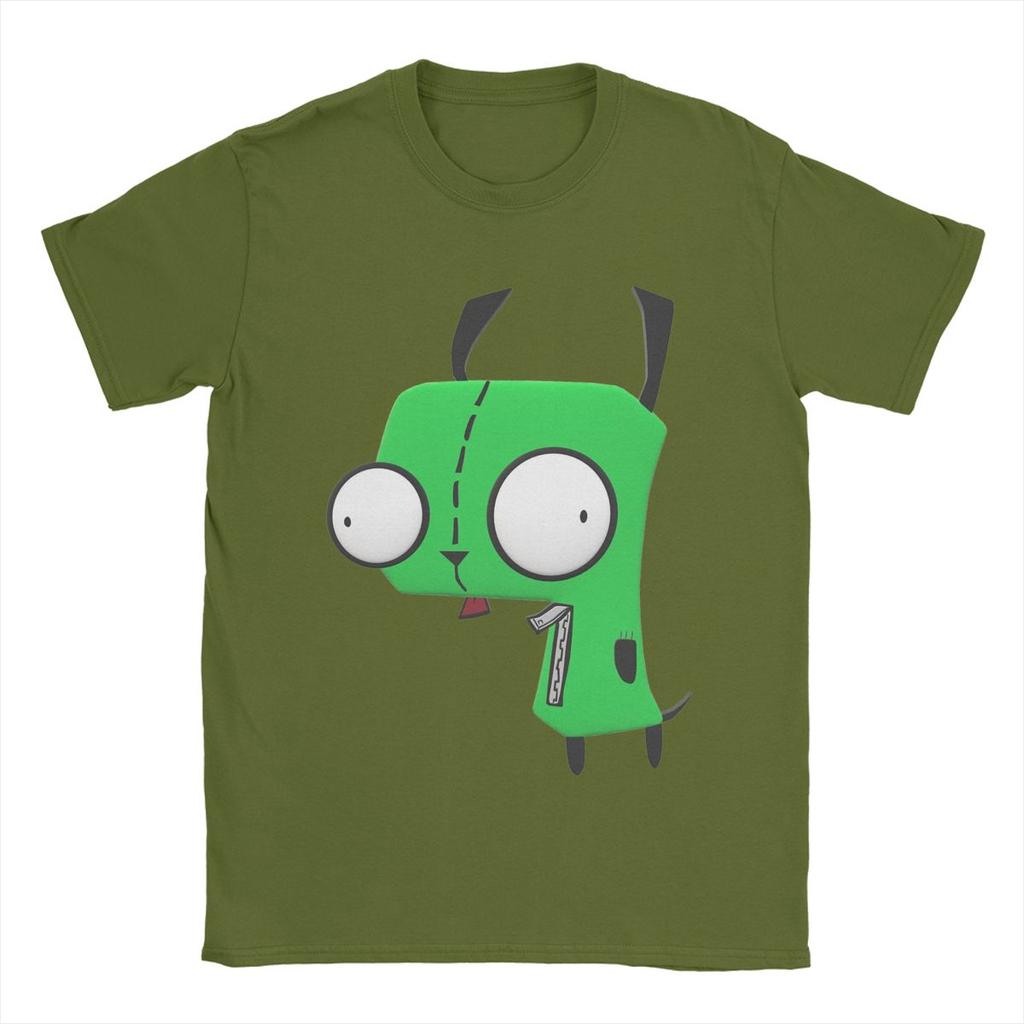 Gir Invader Zim Men T Shirts Novelty Tees Short Sleeve Round Collar T-Shirts Cotton Plus Size Clothing
