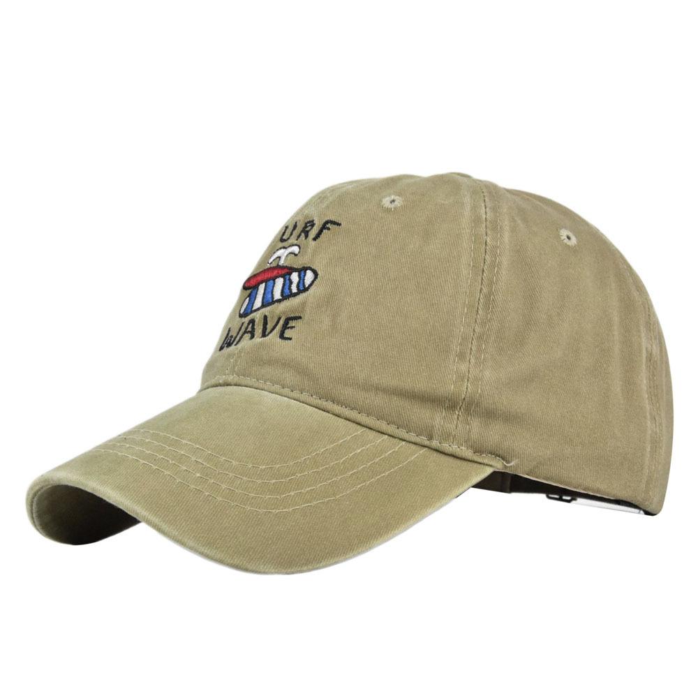 

Cap Surfing Baseball Embroidered Duckbill Cap Retro Sun Hat Material Cotton хакі
