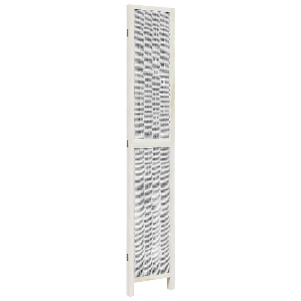 3 Piece Room Divider White Solid Paulownia Wood