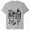 Team Bride Y2k Tops Bridal Shower Wedding Shirt This Witch Is Getting Hitched Lit T-Shirt Halloween Bachelorette Party EVJF Tees