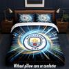 Manchester City Design Bed Bedding Set 1 Duvet Cover + 2 Pillowcases Soft Breathable Household Bed Linens