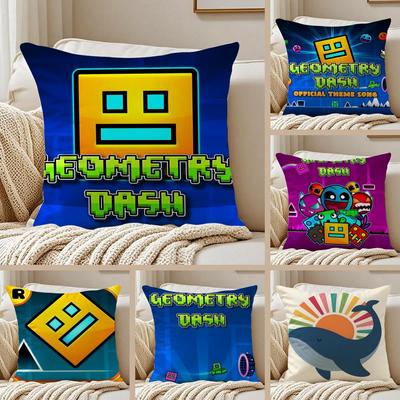 Geometria DDash VVideo Cuscino Copricuscino Antiacaro Cerniera Invisibile Peluche Corto Cuscino per Divano