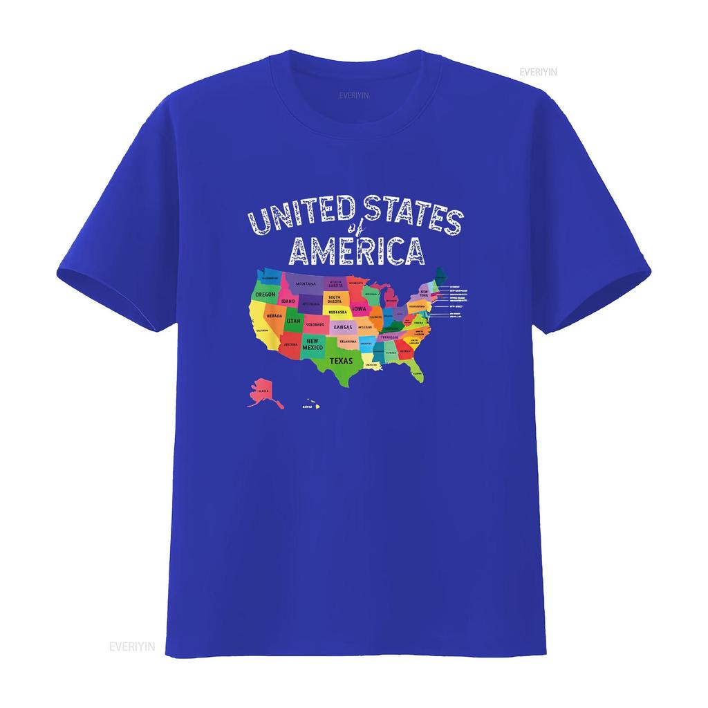 Verenigde Staten Kaart T-shirt USA voor mannen vrouwen kinderen vintage Gewassen designer kleding grafisch Veelzijdig Rekbaar Comfortabel