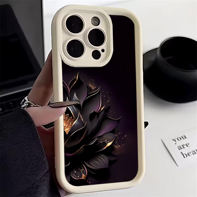 Luxury Lotus Flower Silicone Phone Case For Xiaomi Redmi Note 14 13 12 11 Pro Plus 4G 5G 12S 11S Redmi 13C 14C Shockproof Cover