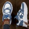 MCTIN Couples Chunky Sneakers Casual Lace Up Platform Shoes for Women Star Decor Men Sports Shoes