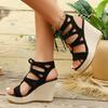 Fashion Women Cross Strap Sandals Women Wedges Heeled Women Shoes 2025 Summer Sandals Party Platform High Heels Shoes Woman