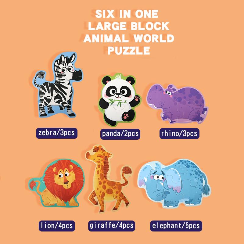 Children s 6-In-1 Educational Puzzle Gift Box Beginner-Friendly Toy Portable Travel Game Ideal Gift With Fun Illustrations