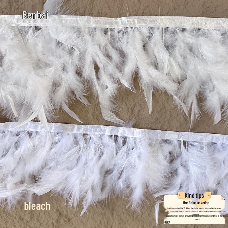Tiras de Tecido com Penas Feitas à Mão para Joias DIY & Decoração de Saias
