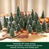 25pcs Mini Christmas Trees Artificial Christmas Tree Bottle Brush Trees with Wooden Base for Christmas Decor Party Home Table Craft Decorations